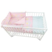 Lenjerie imprimeu 4 piese, Teddy Stelute roz, M1 140x70 cm, My Kids